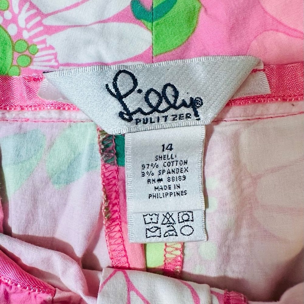 Lilly Pulitzer Floral Daisy Cropped Pants 14 Preppy Retro Casual Cottagecore - Picture 7 of 7